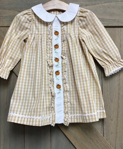 Gingham Ruffle Pumpkin Dress