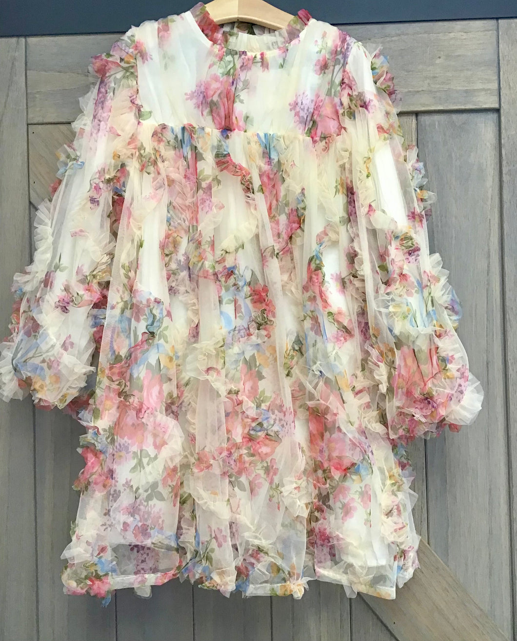 Pastel Floral Ruffle Dress