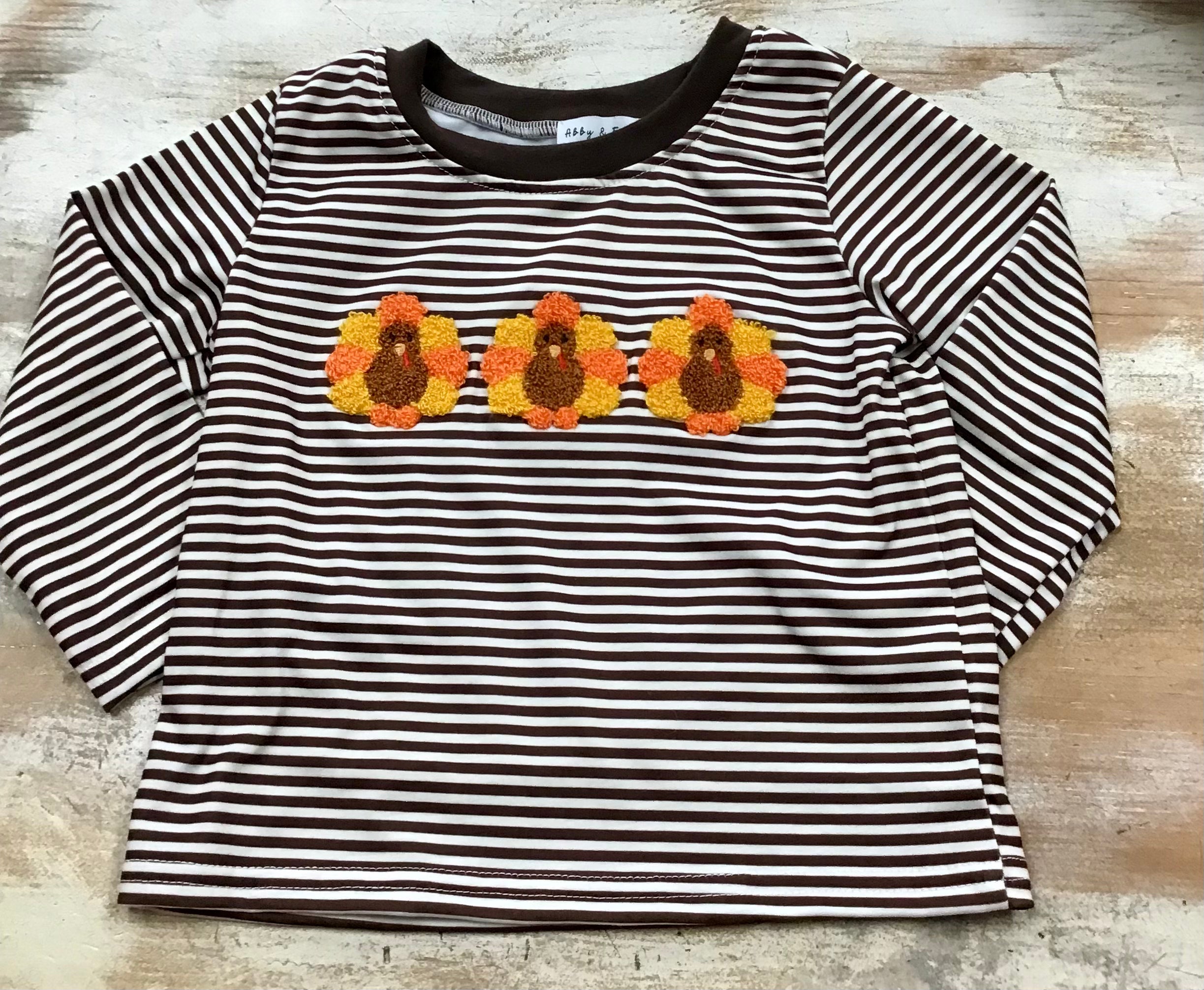 Brown Stripe Turkey Tee