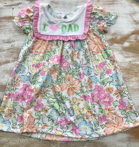 Pink Floral I love Dad Dress