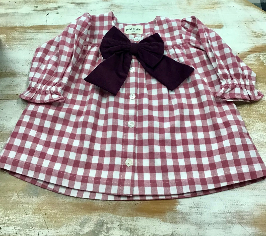 Pink Gingham Bow Dress