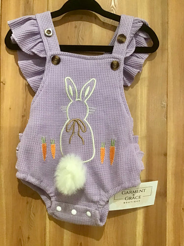 Purple Waffle Knit Bunny Bubble
