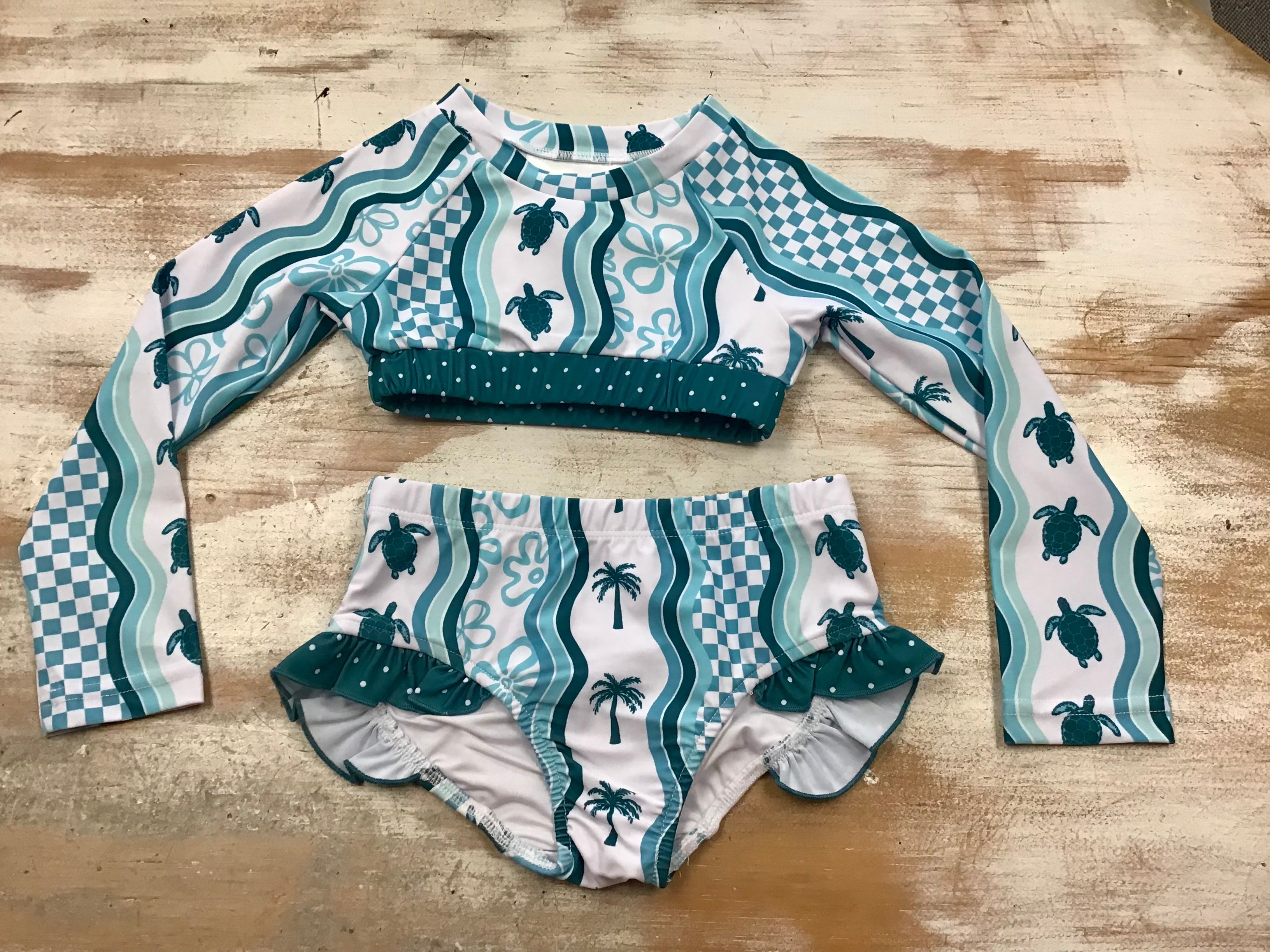 Teal Turtle Swimsuit