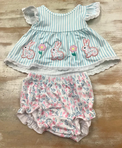 Stripe Bunny Bloomer Set