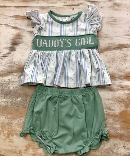 Green Daddy’s Girl Bloomer Set