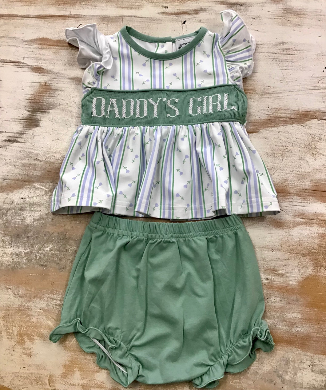 Green Daddy’s Girl Bloomer Set