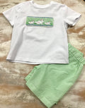 Green Seersucker Bunny Set