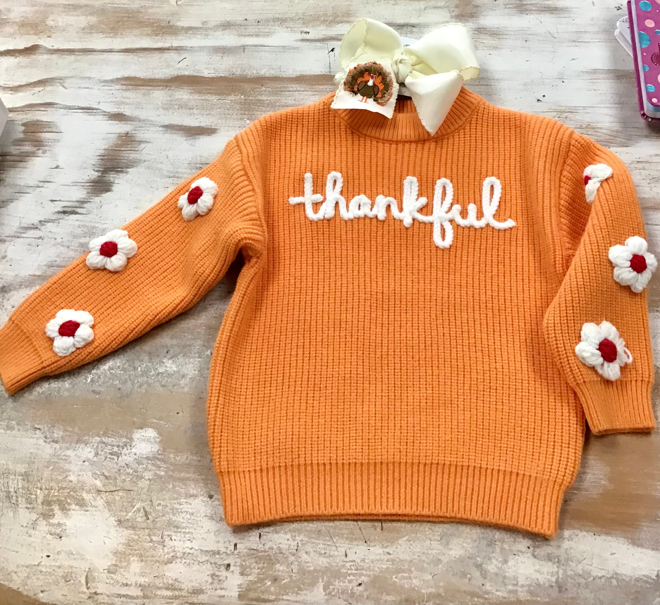 Floral Thankful Sweater
