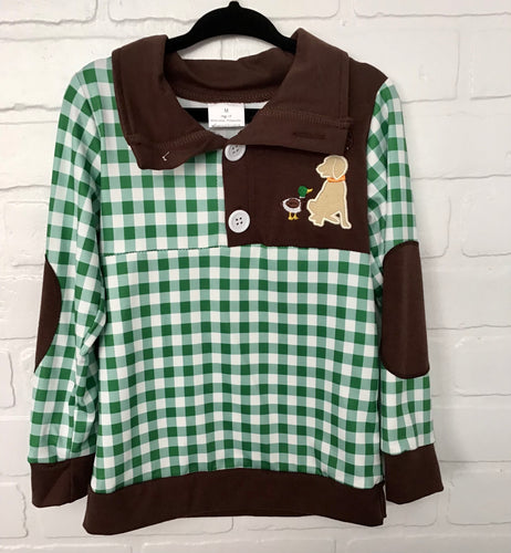Green Gingham Pullover