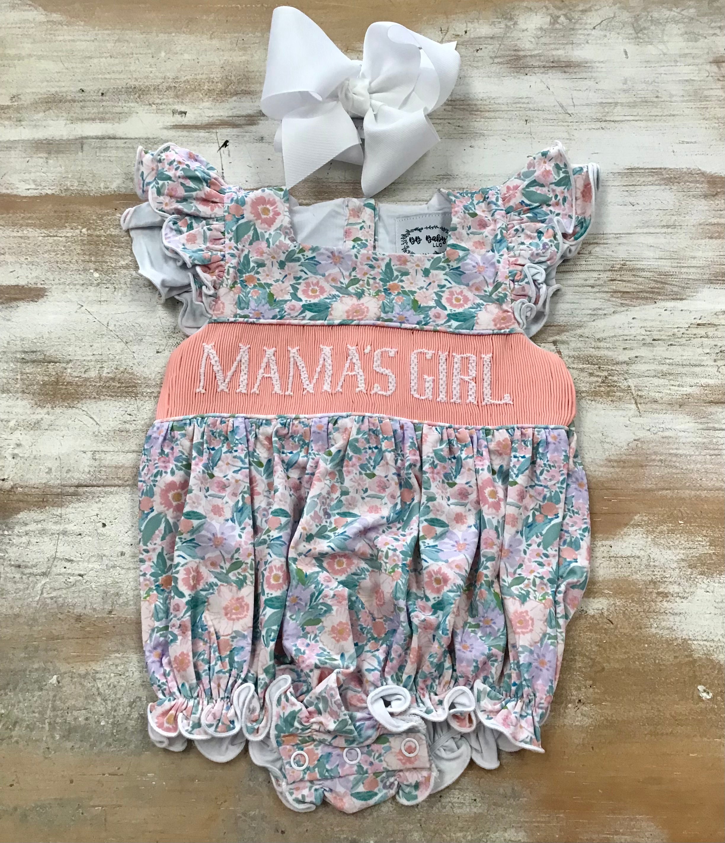 Coral Floral Mama’s Girl Bubble