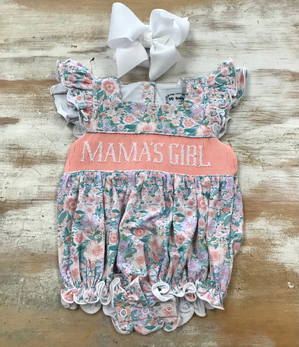 Coral Floral Mama’s Girl Bubble