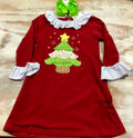 Red Tree Ruffle Dress