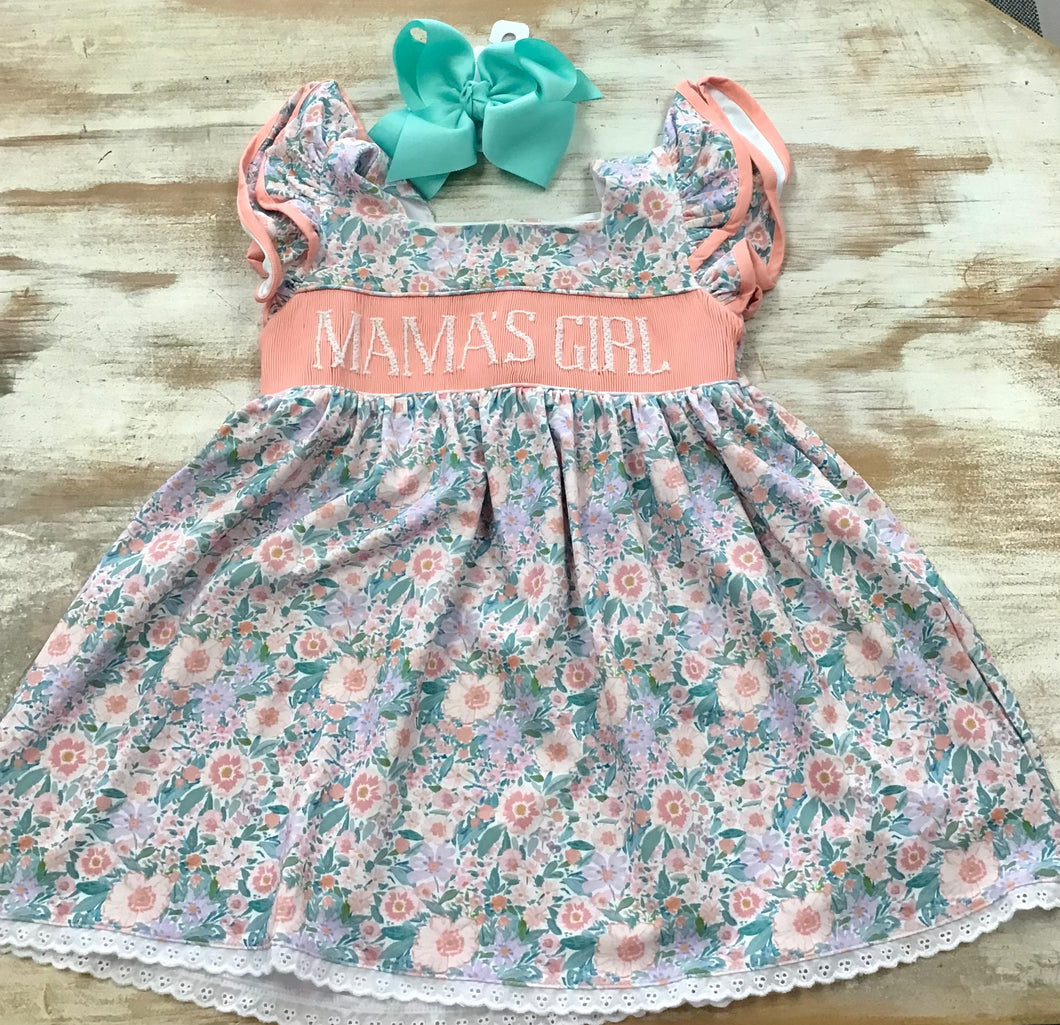 Coral Floral Mama’s Girl Dress