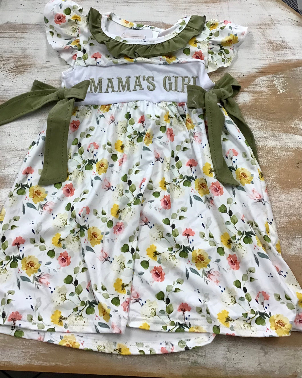 Green Floral Mama’s Girl Dress