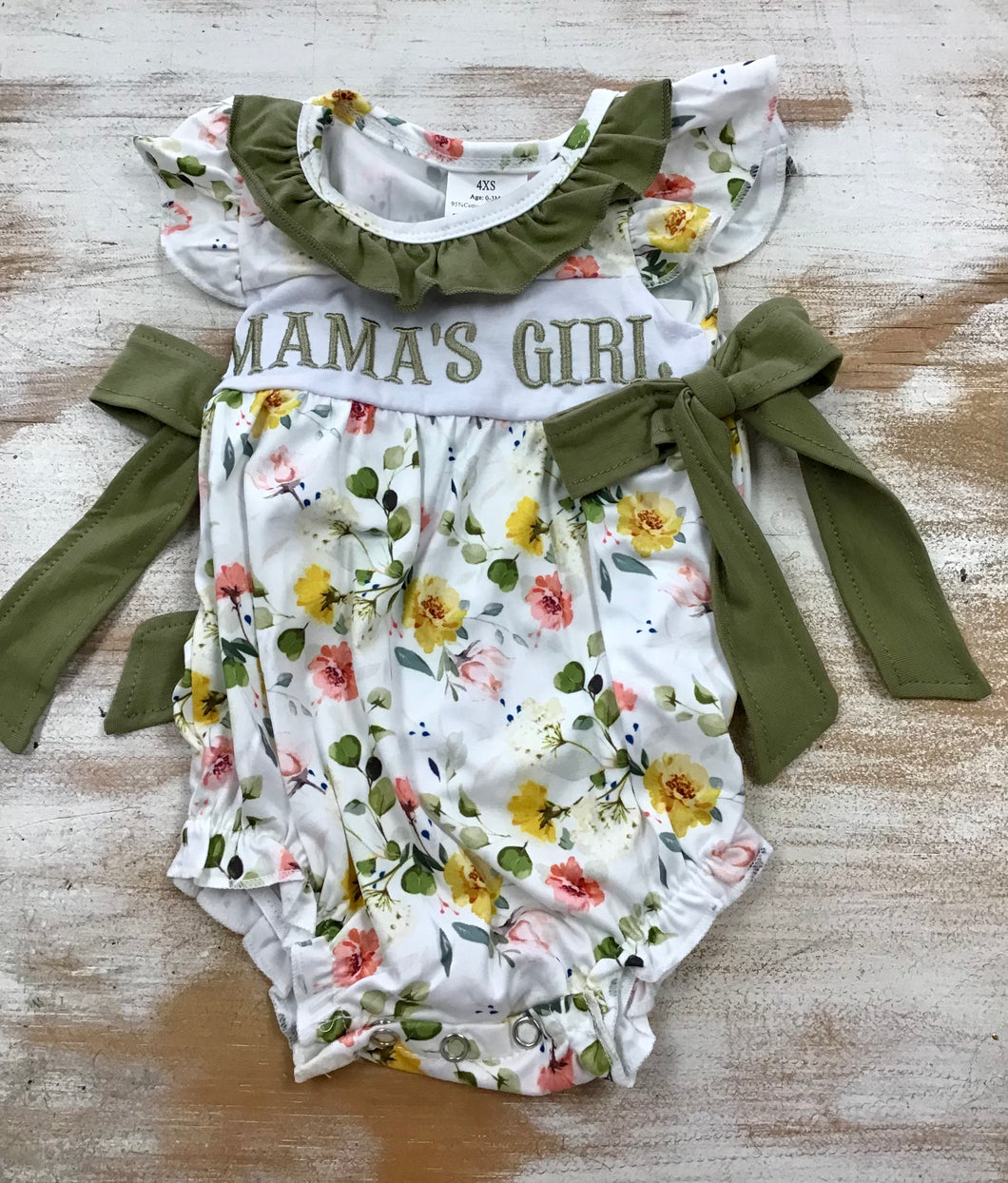 Green floral Mama’s Girl Bubble