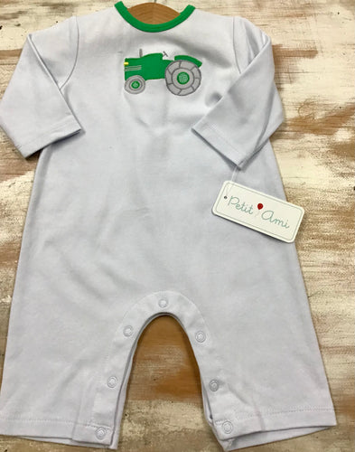 Blue Tractor Romper