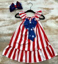 Red Stripe Bow Dress