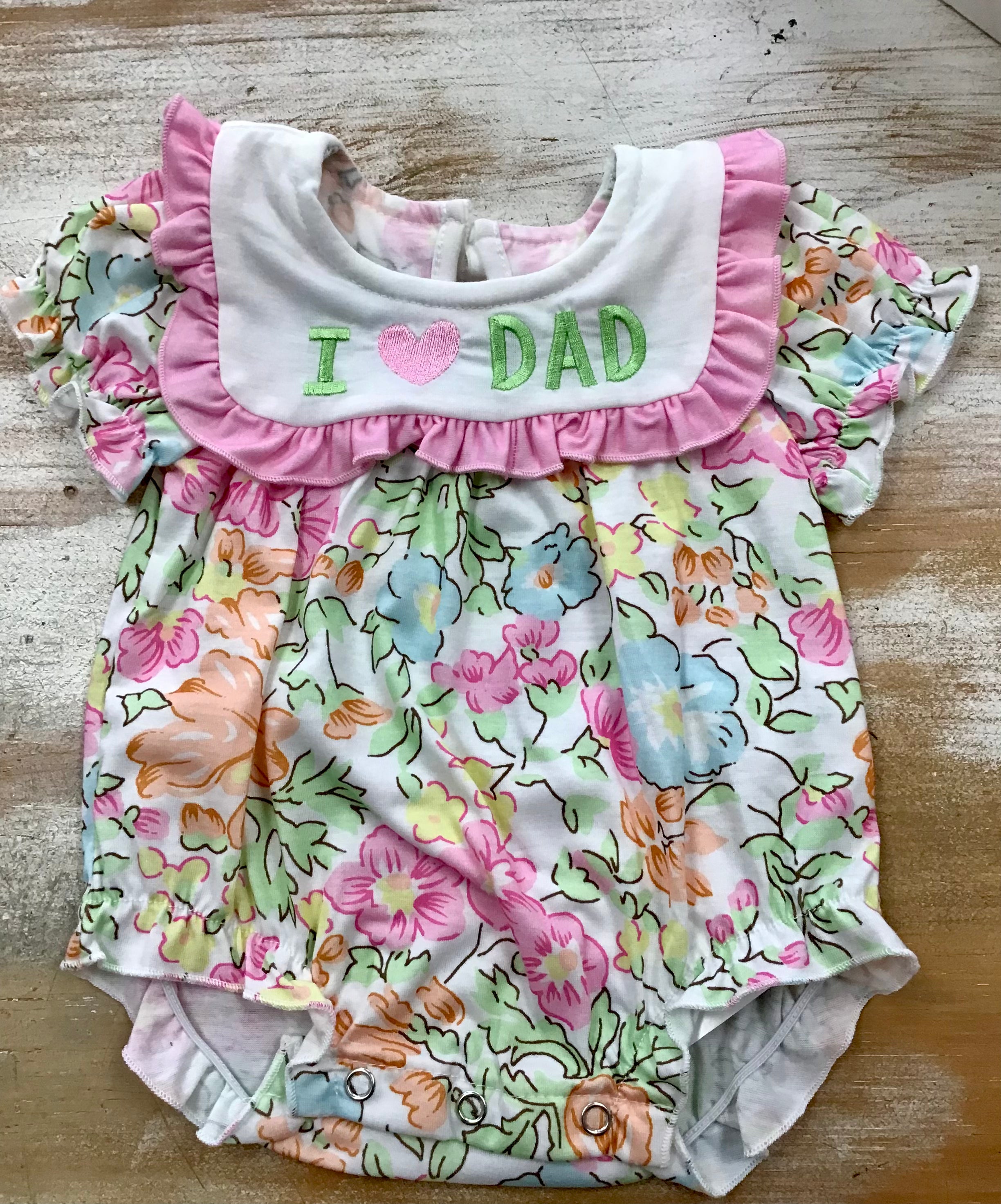 Pink Floral I Love Dad