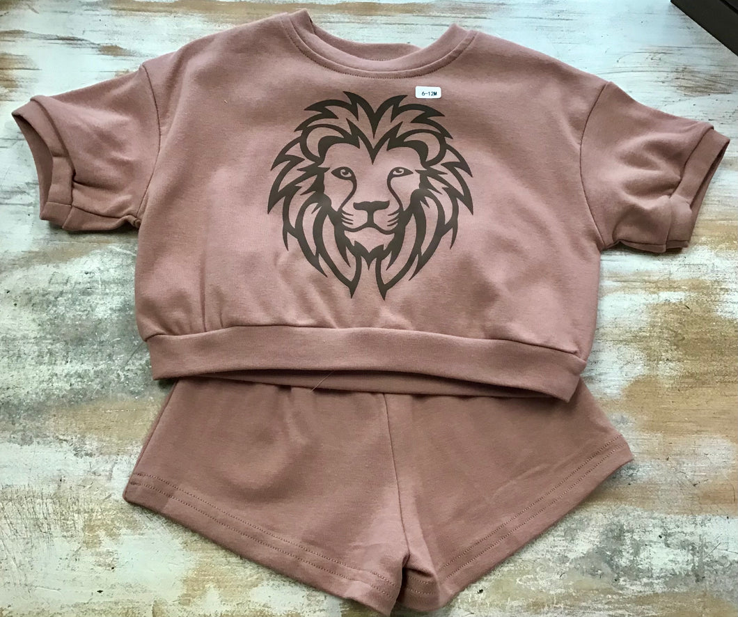 Brown Lion Short Set
