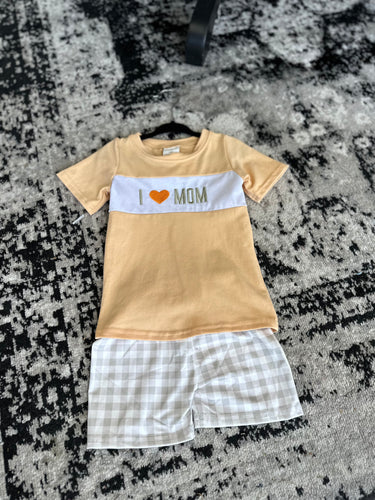 I Love Mom Short Set