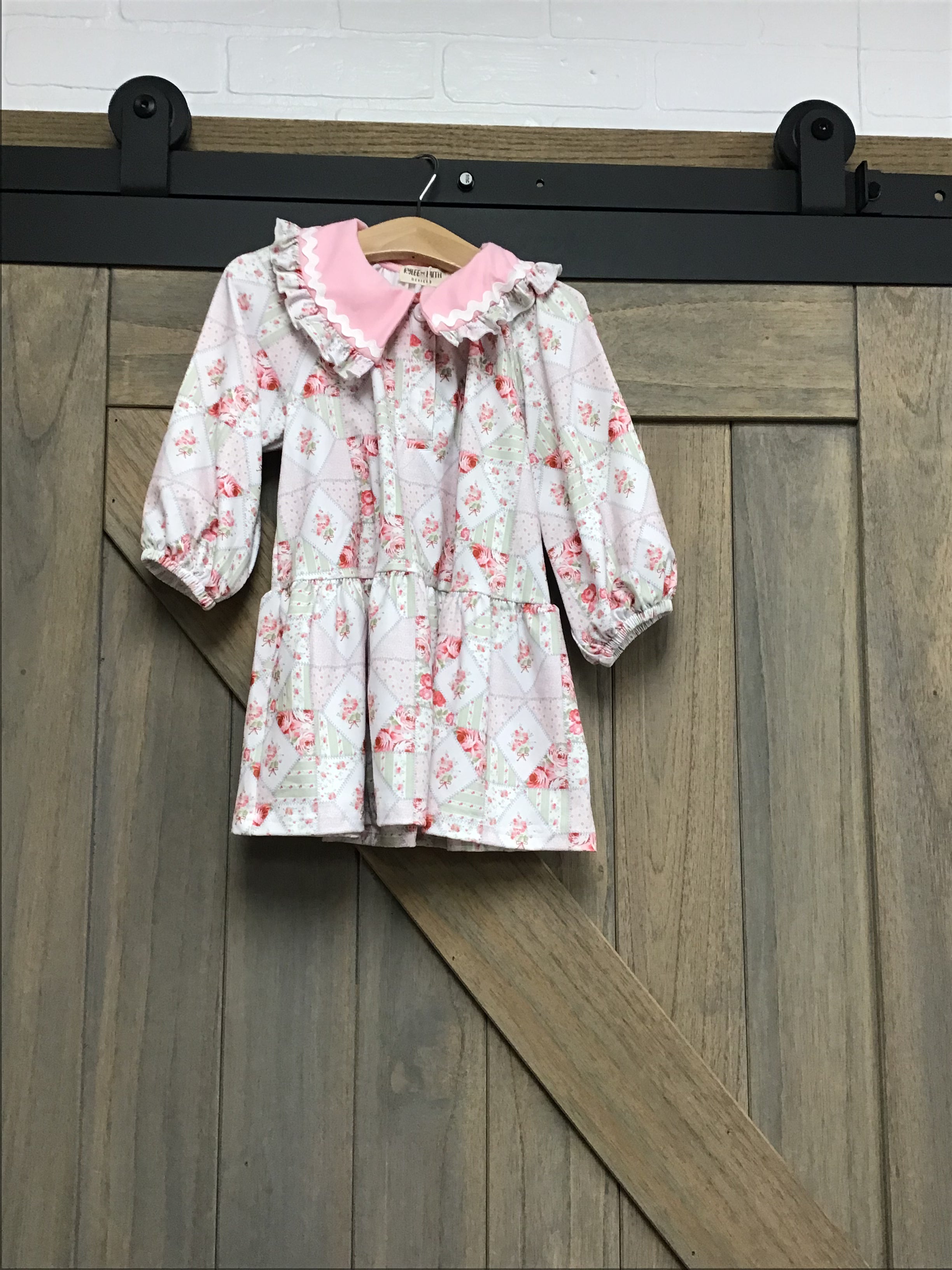Pink Collared Floral Dress