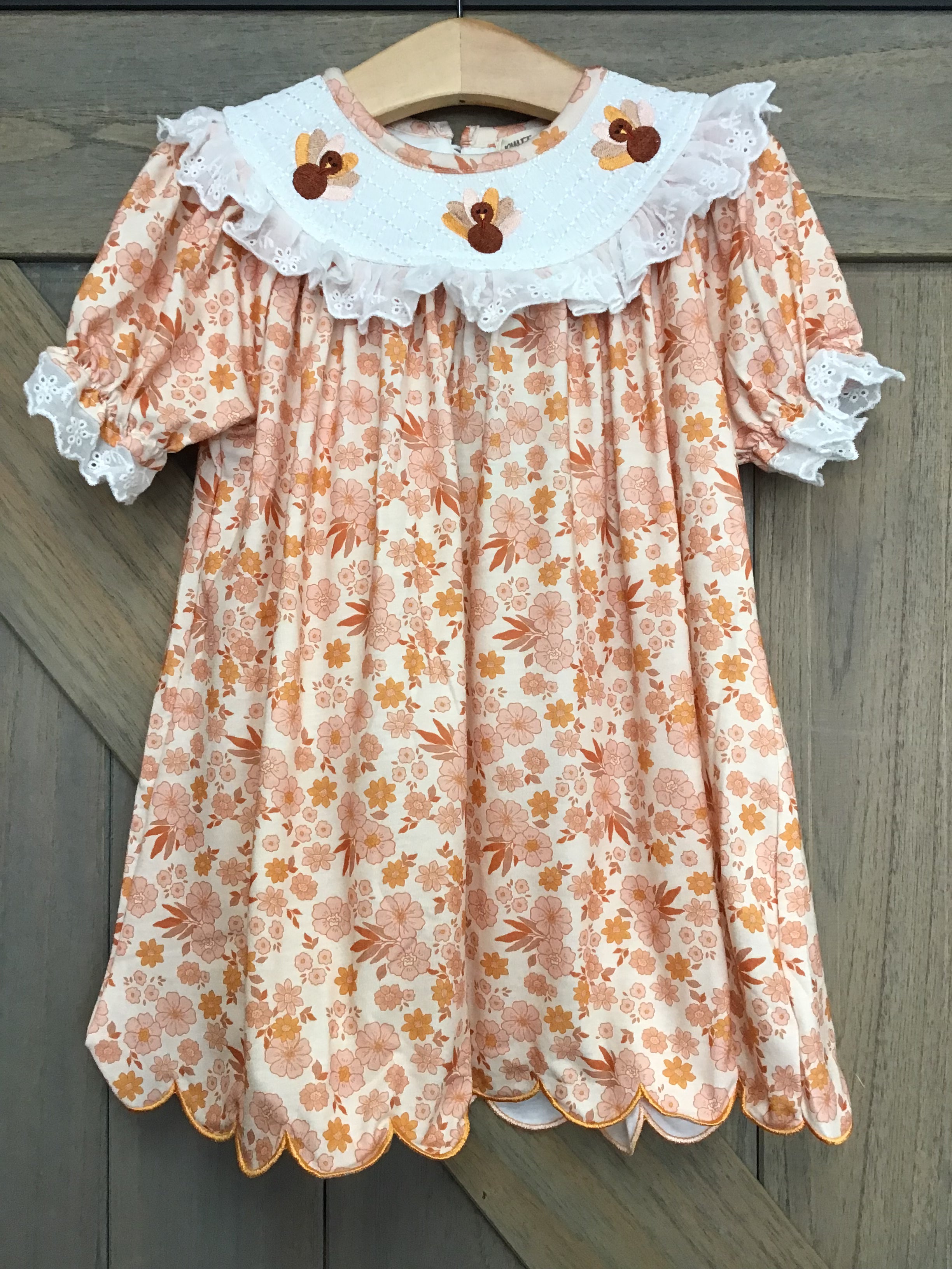 Orange Ruffle Turkey Dress