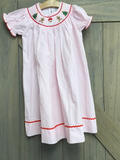 Pink Smocked Christmas Dress