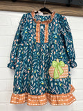 Navy Floral Pumpkin Dress