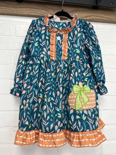 Navy Floral Pumpkin Dress
