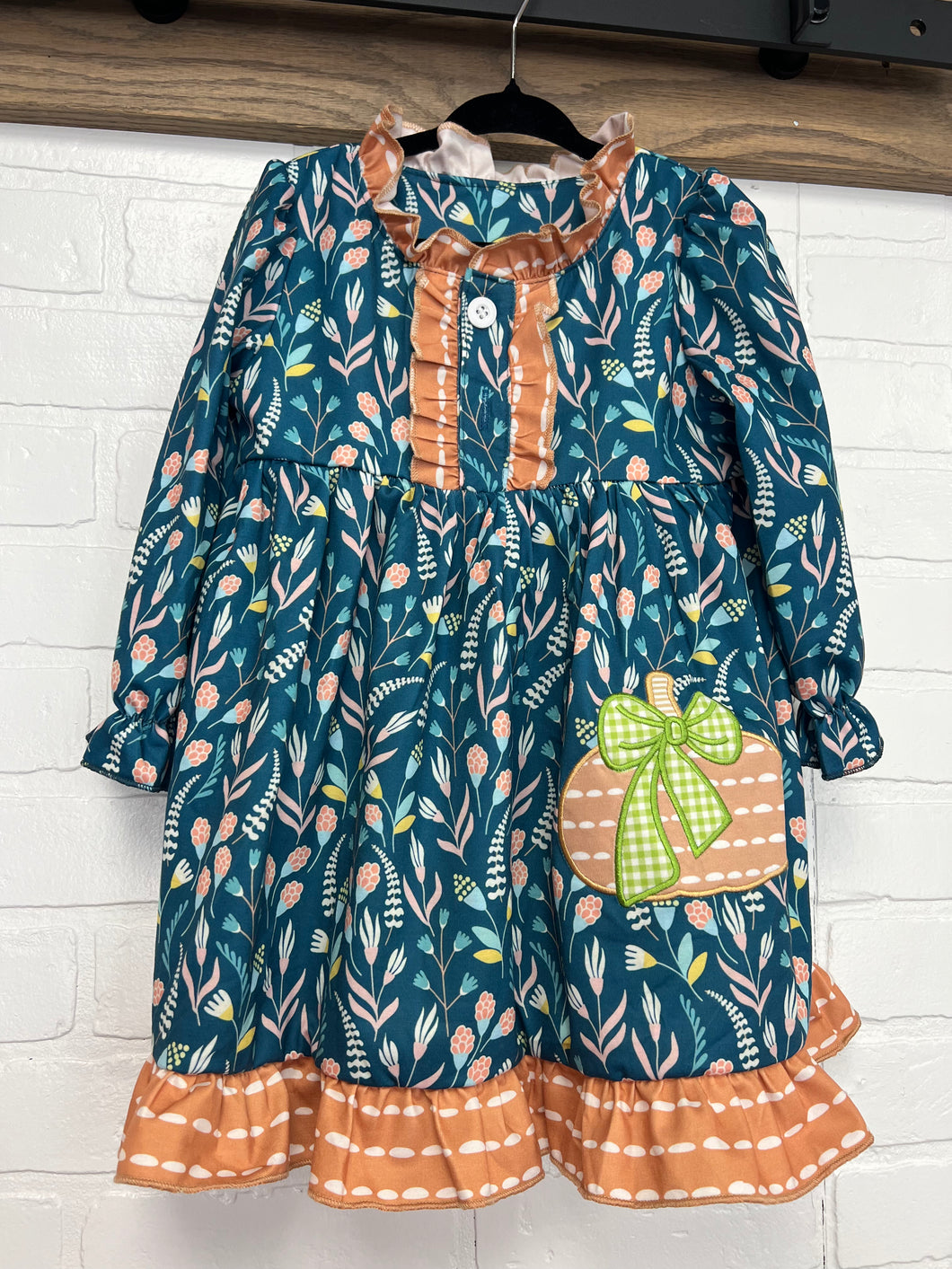 Navy Floral Pumpkin Dress