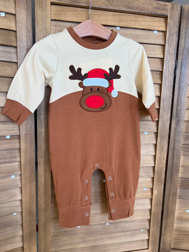 Brown Reindeer Romper