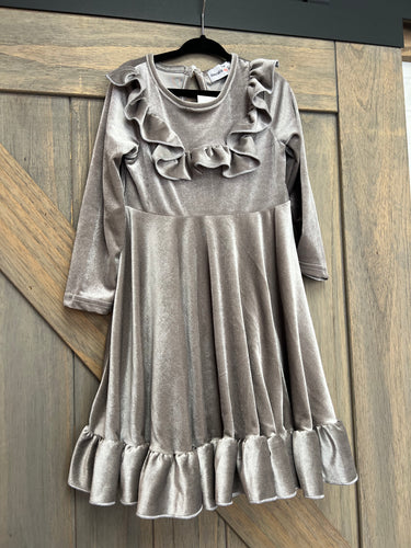 Grey Velvet Dress