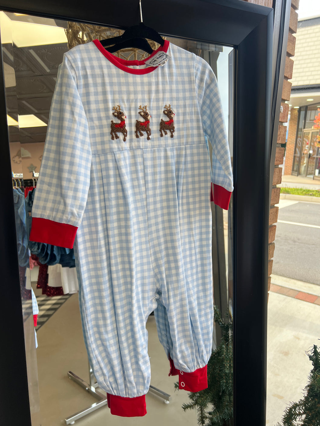 Blue Reindeer romper