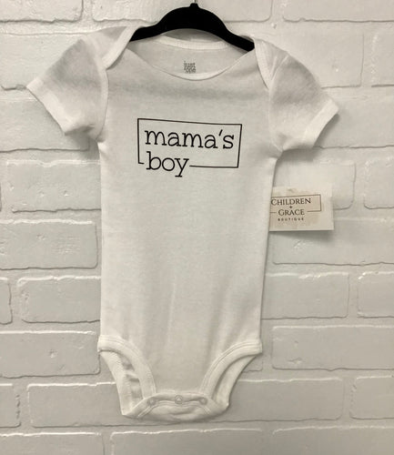 White Mama's Boy Onesie
