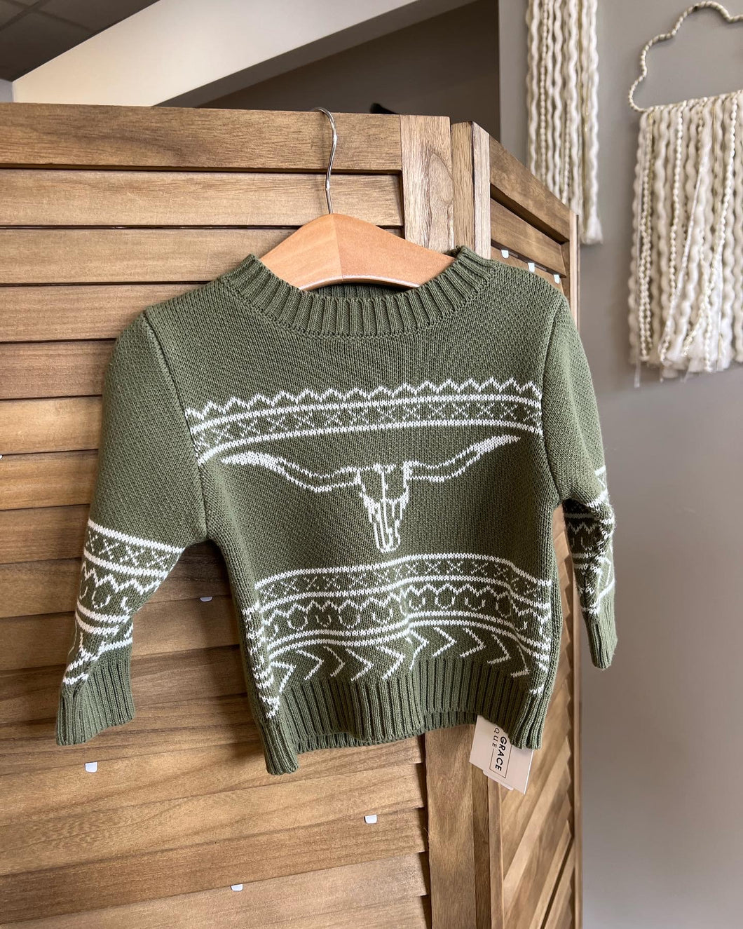 Olive Western Sweater