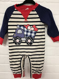 Boys Stripe Valentine's Romper