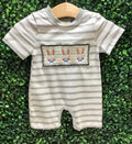 Gray Stripe Bunny Romper