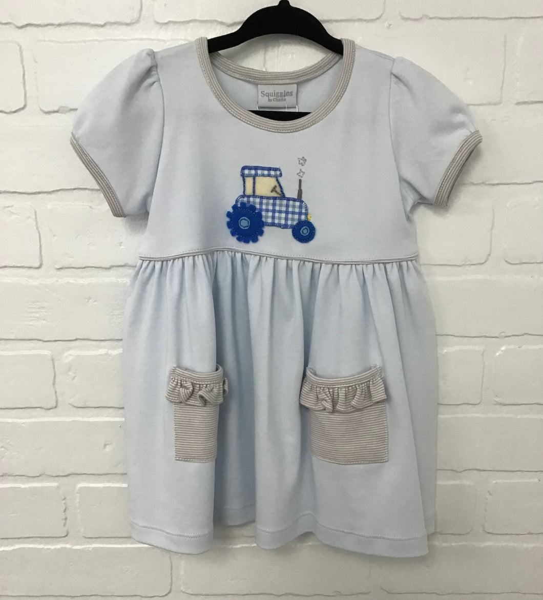 Blue Gingham Tractor Dress
